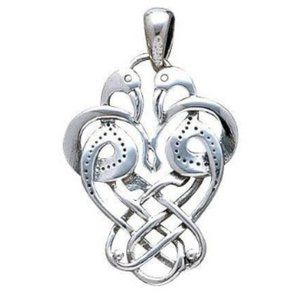 Celtic Knotwork Birds Sterling Silver Pendant